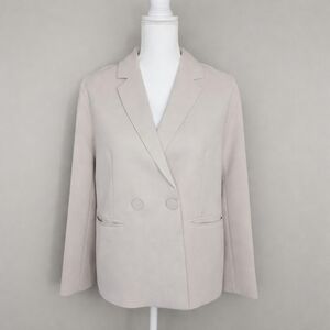 Daxi Retro Styling Neutral Tailored Double-Breasted Blazer – Size M